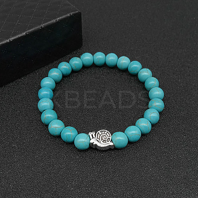 Synthetic Turquoise Stretch Bracelets for Women Men IS4293-11-1
