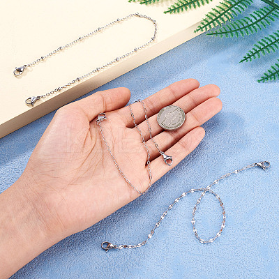 3Pcs 3 Styles 304 Stainless Steel Baseball Cap Chain Set AJEW-TA00027-1