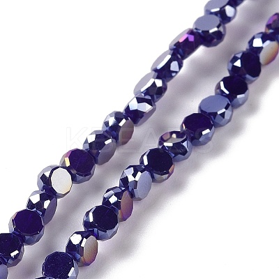 Electroplate Glass Beads Strands GLAA-E036-04A-1