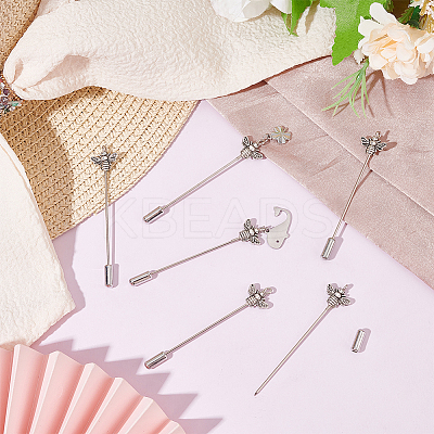 12Pcs Tibetan Style Alloy Brooch Finding with Rack Plating Brass Pins JEWB-PH01260-1