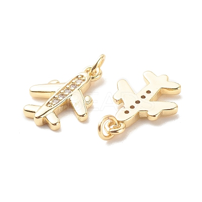 Brass Micro Pave Clear Cubic Zirconia Pendants X-ZIRC-P099-06G-1
