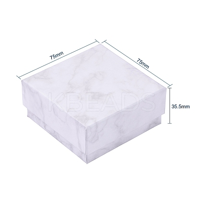 Square Kraft Cardboard Jewelry Boxes AJEW-CJ0001-19-1