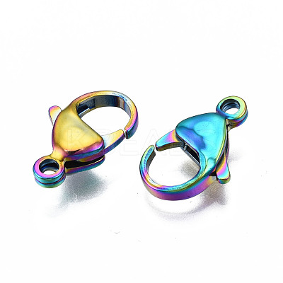 Ion Plating(IP) 304 Stainless Steel Lobster Claw Clasps STAS-S119-004C-1