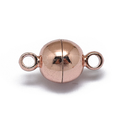 Rack Plating Brass Magnetic Clasps with Loops LS-KK-F801-02A-RG-1