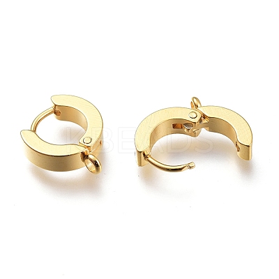 201 Stainless Steel Huggie Hoop Earrings Findings STAS-A167-01C-G-1