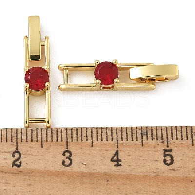 Rack Plating Brass Micro Pave Cubic Zirconia Watch Band Clasps KK-A234-016G-01-1