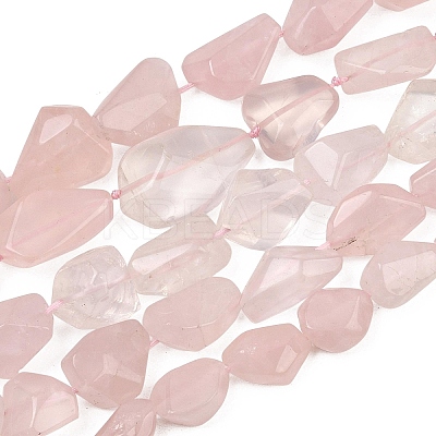Natural Rose Quartz Beads Strands GG-CBA3D9B-11-1
