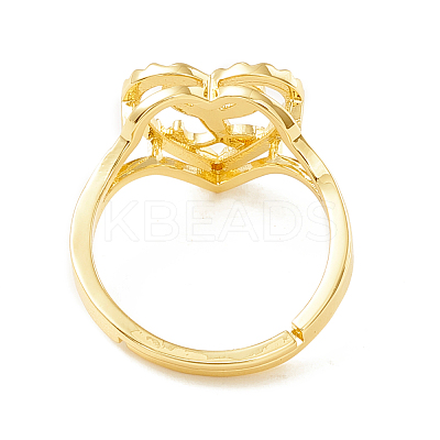 Real 18K Gold Plated Brass Alphabet Adjustable Rings RJEW-M139-18L-1