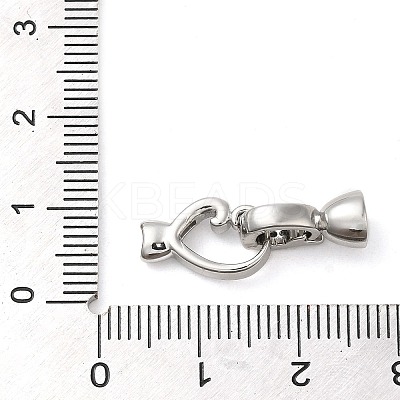 Brass Micro Pave Clear Cubic Zirconia Fold Over Clasps KK-M270-06P-1