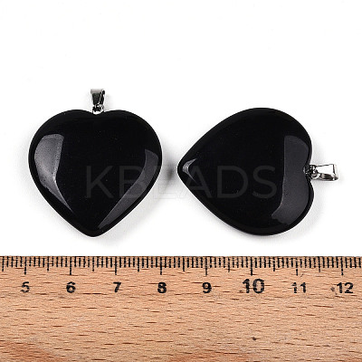 Natural Obsidian Pendants G-S364-006F-1