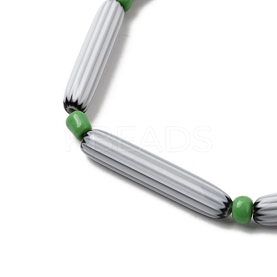 Handmade Lampwork Chevron Beads LAMP-Z019-01-14-1