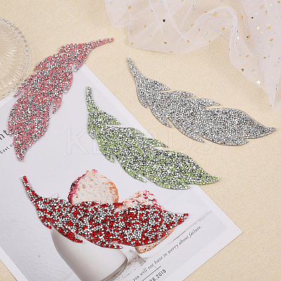 8Pcs 8 Colors Leaf Shape Hotfix Rhinestone DIY-CA0005-47-1