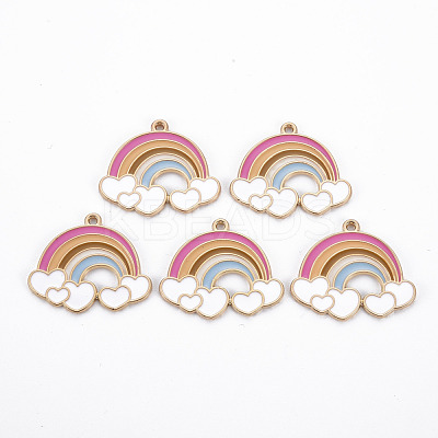 Rack Plating Alloy Enamel Pendants ENAM-S126-040-NR-1