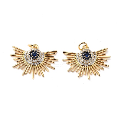 Brass Micro Pave Cubic Zirconia Pendants X-ZIRC-P092-006G-RS-1