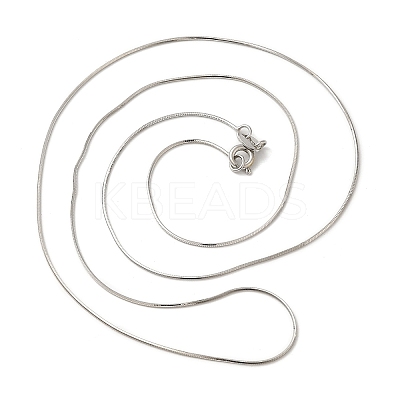 Anti-Tarnish Rhodium Plated Sterling Silver Snake Chain Necklaces NJEW-M153-15A-20-1