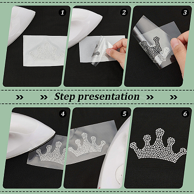 Crown Hotfix Rhinestone DIY-WH0622-047B-1