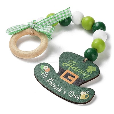 Saint Patrick's Day Wood Pendant Decoration LS-HJEW-G023-02B-1