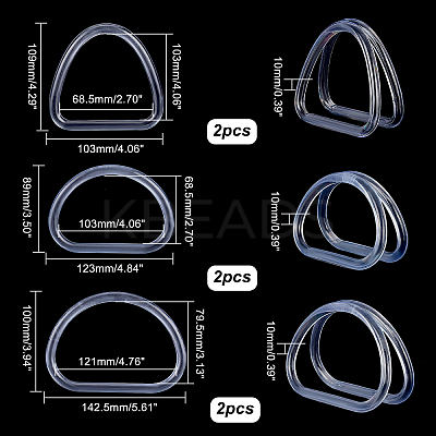6Pcs 3 Style Plastic Handbag Handle KY-PH0001-59-1