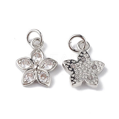Rack Plating Brass Micro Pave Cubic Zirconia Charms KK-F848-13P-1