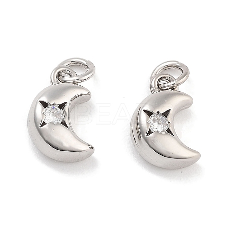 Brass Micro Pave Cubic Zirconia Pendants KK-P271-01P-B-1