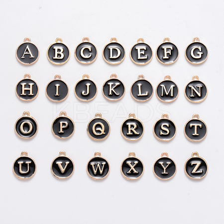 Initial Letter A~Z Alphabet Enamel Charms ENAM-X0018-05-1