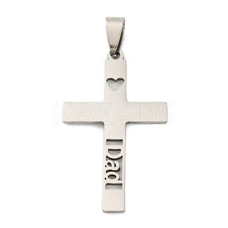 Non-Tarnish Father's Day 201 Stainless Steel Pendants STAS-N103-189P-1