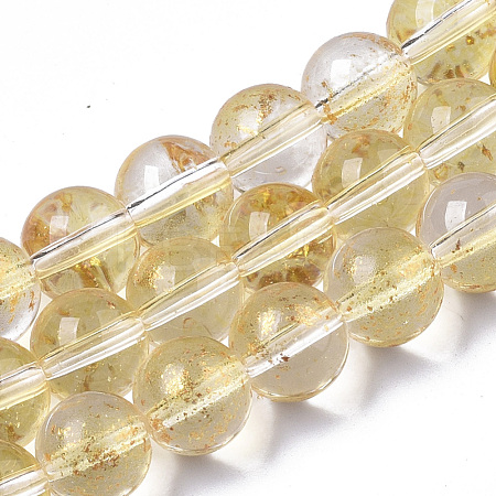 Transparent Spray Painted Glass Bead Strands GLAA-N035-03C-B08-1