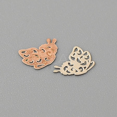 Butterfly Brass Cabochons MRMJ-WH0003-07F-G-1