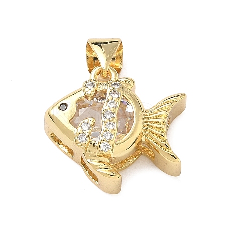 Brass Micro Pave Cubic Zirconia Pendants KK-F930-16G-02-1