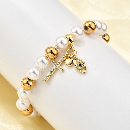 Brass Stretch Bracelets BJEW-C098-07A-1
