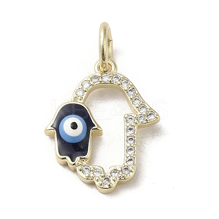 Brass Micro Pave Cubic Zirconia Pendants KK-E092-24G-03-1