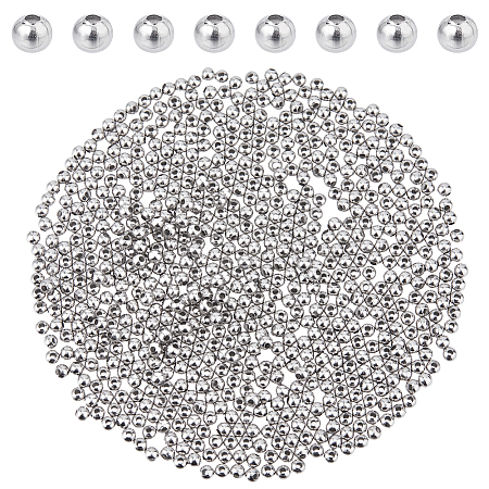 2000Pcs 304 Stainless Steel Hollow Round Seamed Beads STAS-DC0015-79-1