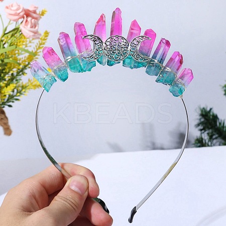 Raw Natural Quartz Hair Bands PW-WG74161-01-1