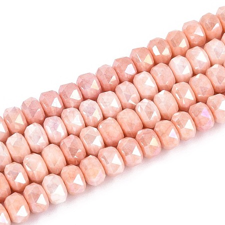Anti-Tarnish Electroplate Glass Beads Strands GLAA-T025-6mm-11F-1