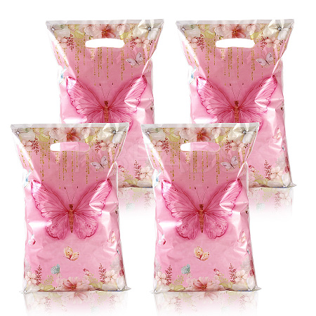 10Pcs Rectangle with Butterfly Pattern Paper Gift Bags CARB-TAC0002-04-1
