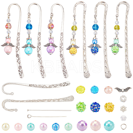 DIY Angel Resin Rhinestone & Alloy Bookmarks Making Kits DIY-SC0027-21-1