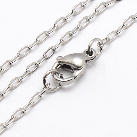 Tarnish Resistant Trendy Unisex 304 Stainless Steel Cable Chain Necklaces X-NJEW-M046-C-02-1