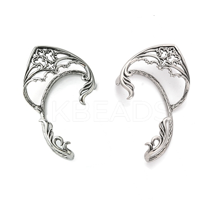 2Pcs 316 Surgical Stainless Steel Cuff Earrings EJEW-E300-05AS-04-M-1