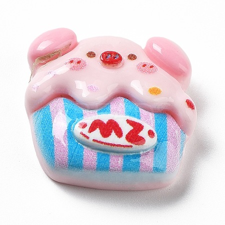 Pig Theme Opaque Resin Decoden Cabochons LS-RESI-I057-A02-1