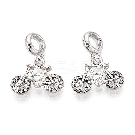 Alloy Crystal Rhinestone European Dangle Charms FIND-N009-23P-1
