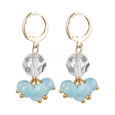 Round Cat Eyes Leverback Earrings EJEW-JE05841-1
