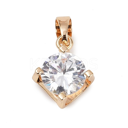 Brass Micro Pave Cubic Zirconia Pendants X-KK-E795-29KCG-04-1