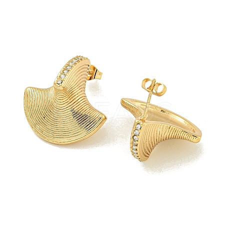 PVD Vacuum Plating 304 Stainless Steel with Rhinestone Stud Earrings for Women EJEW-G401-03G-01-1