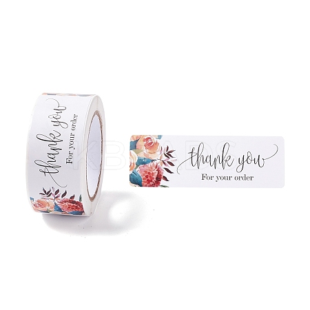 Rectangle with Word Thank You Paper Stickers LS-DIY-B041-28B-1