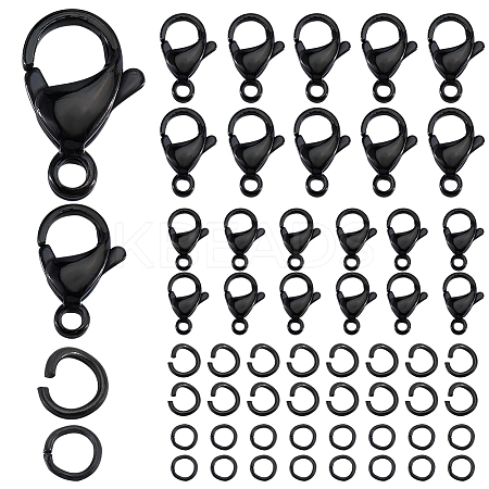 40Pcs 304 Stainless Steel Lobster Claw Clasps STAS-SC0008-92-1