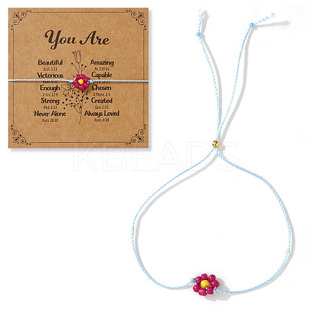 Flower Resin Beaded Slider Bracelets for Women SL9741-15-1