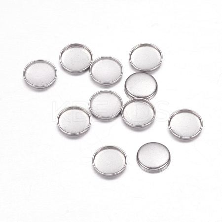 Non-Tarnish 304 Stainless Steel Plain Edge Bezel Cups X-STAS-F117-49P-1