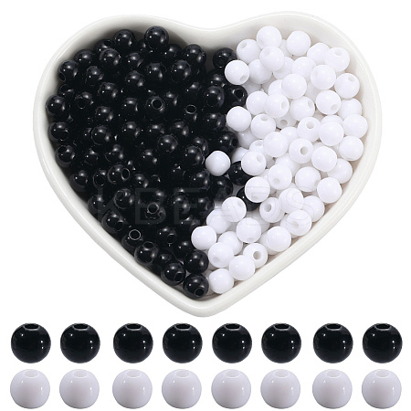 1000Pcs 2 Colors Opaque Acrylic Beads MACR-SP0001-81A-1