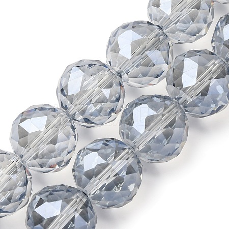 Transparent Electroplate Glass Beads Strands EGLA-N002-34H-F03-1
