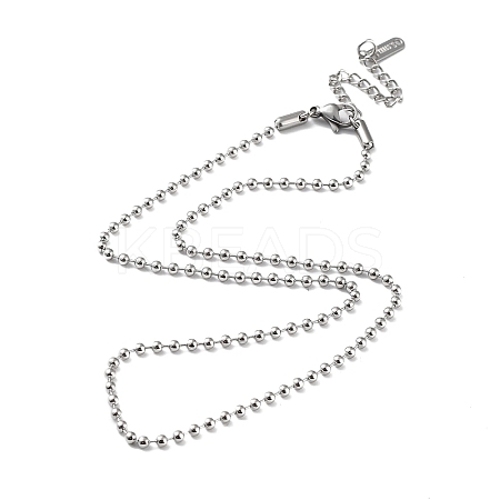 Non-Tarnish 304 Stainless Steel Ball Chain Necklace LS-NJEW-D045-03P-1